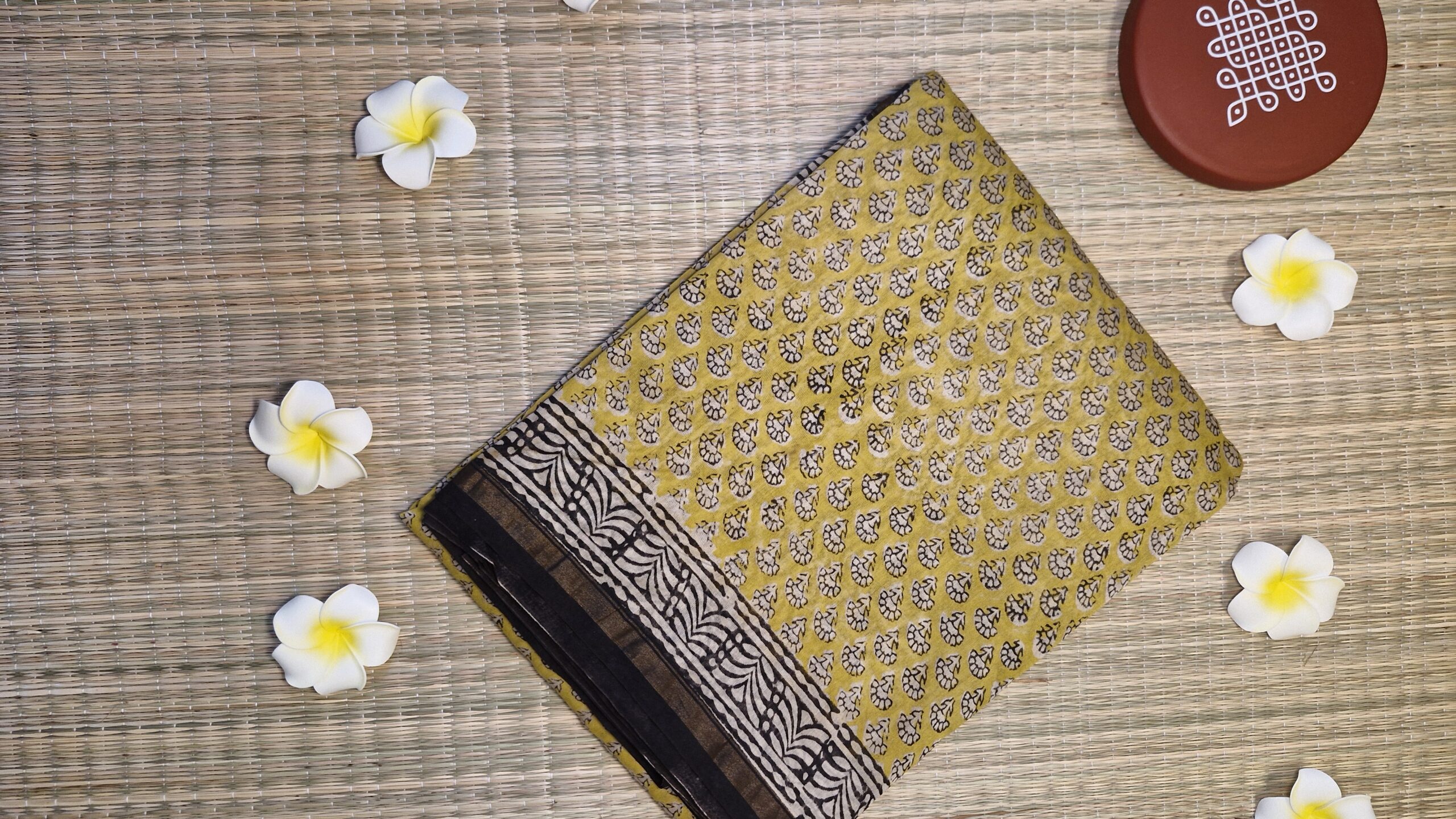 Chanderi Bagru Print Saree