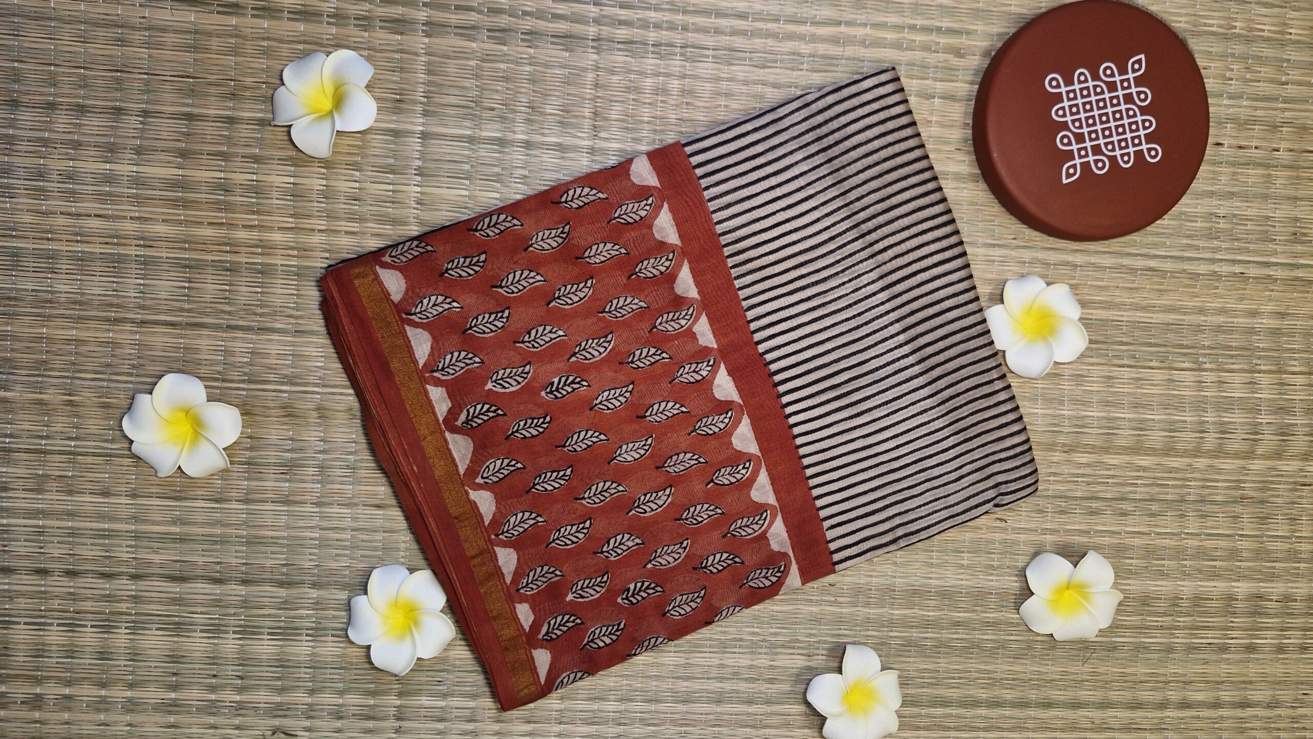 Chanderi Bagru Print Saree