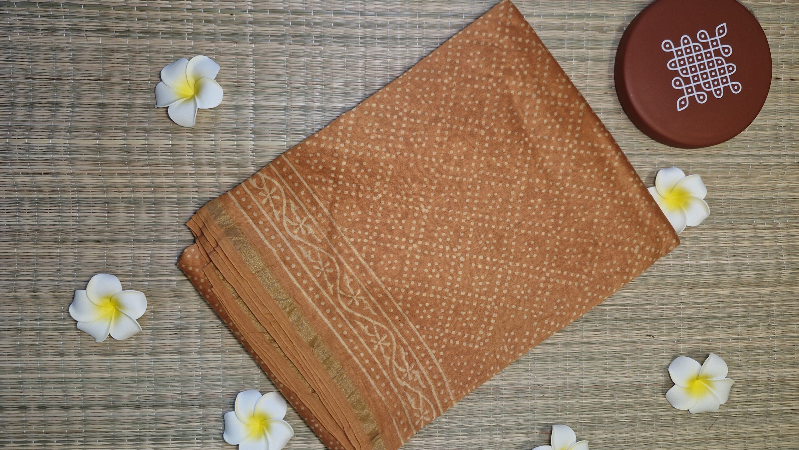 Chanderi Bagru Print Saree