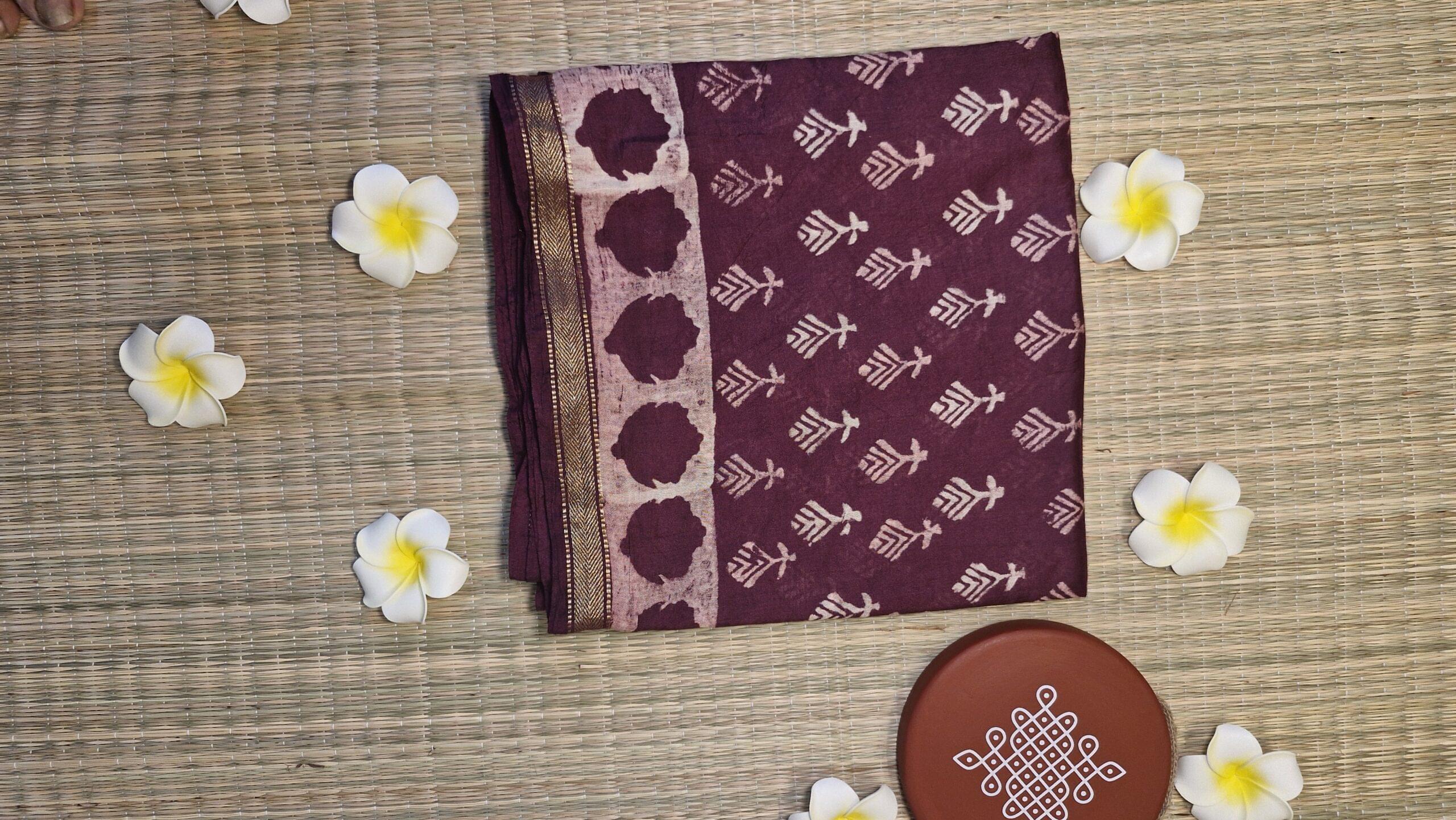 maheshwari mulberry silk bagh print sarees